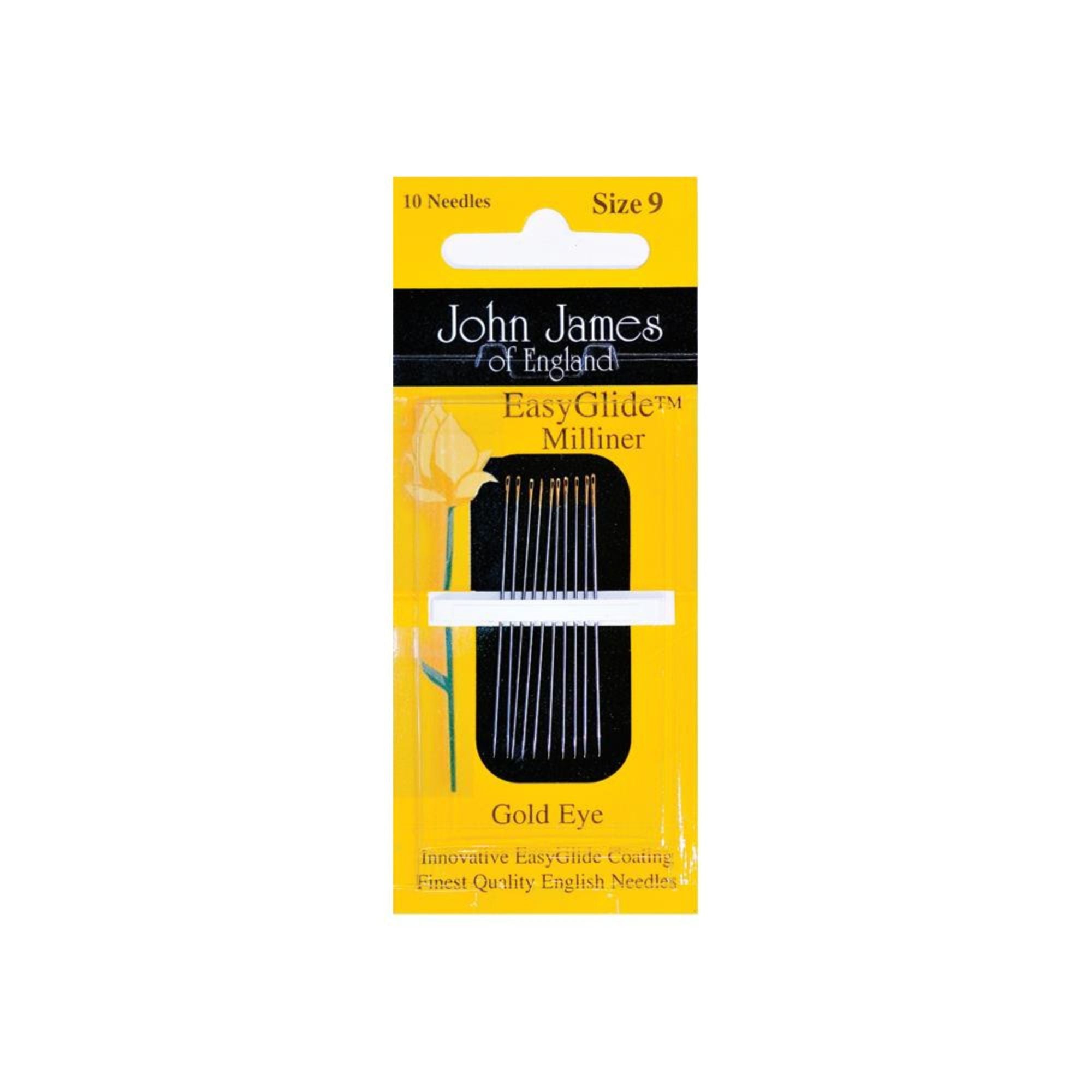 John James Gold 'n Glid Milliners Needles Size 9