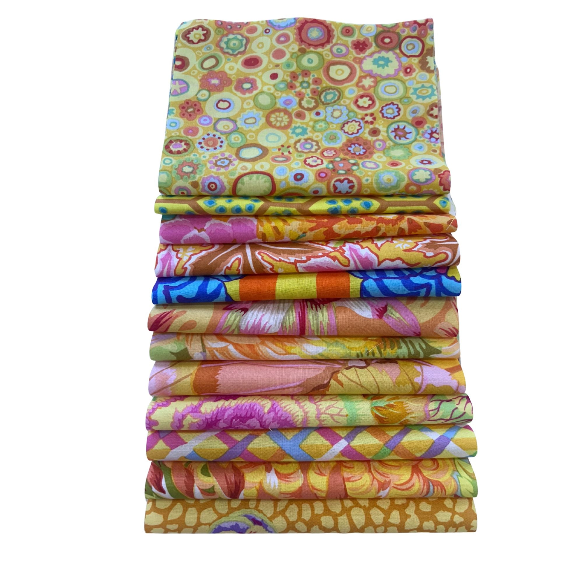 Kaffe Fassett Fabric Pack Yellow 12 pcs (10" x 6")