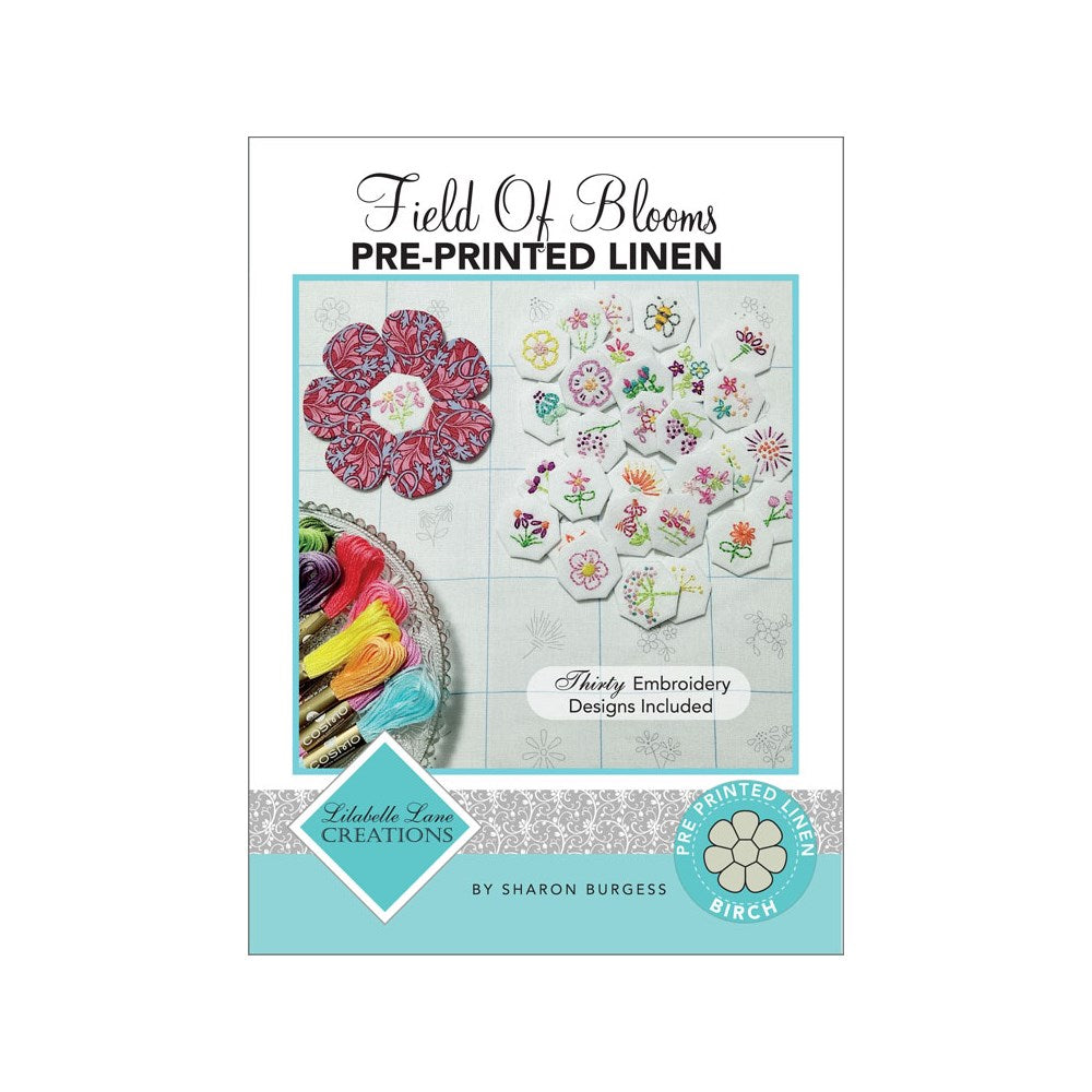 Lilabelle Lane Creations - Field of Blooms - Preprinted Hanky Linen Birch