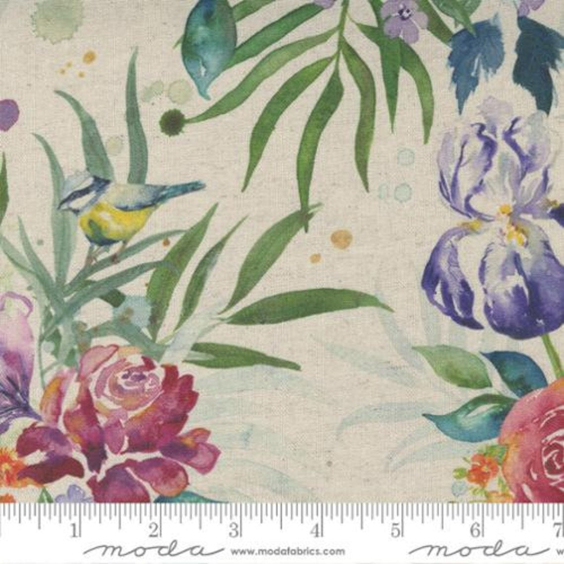 Chickadee Mochi Linen Natural Moda Fabrics 39731 11L