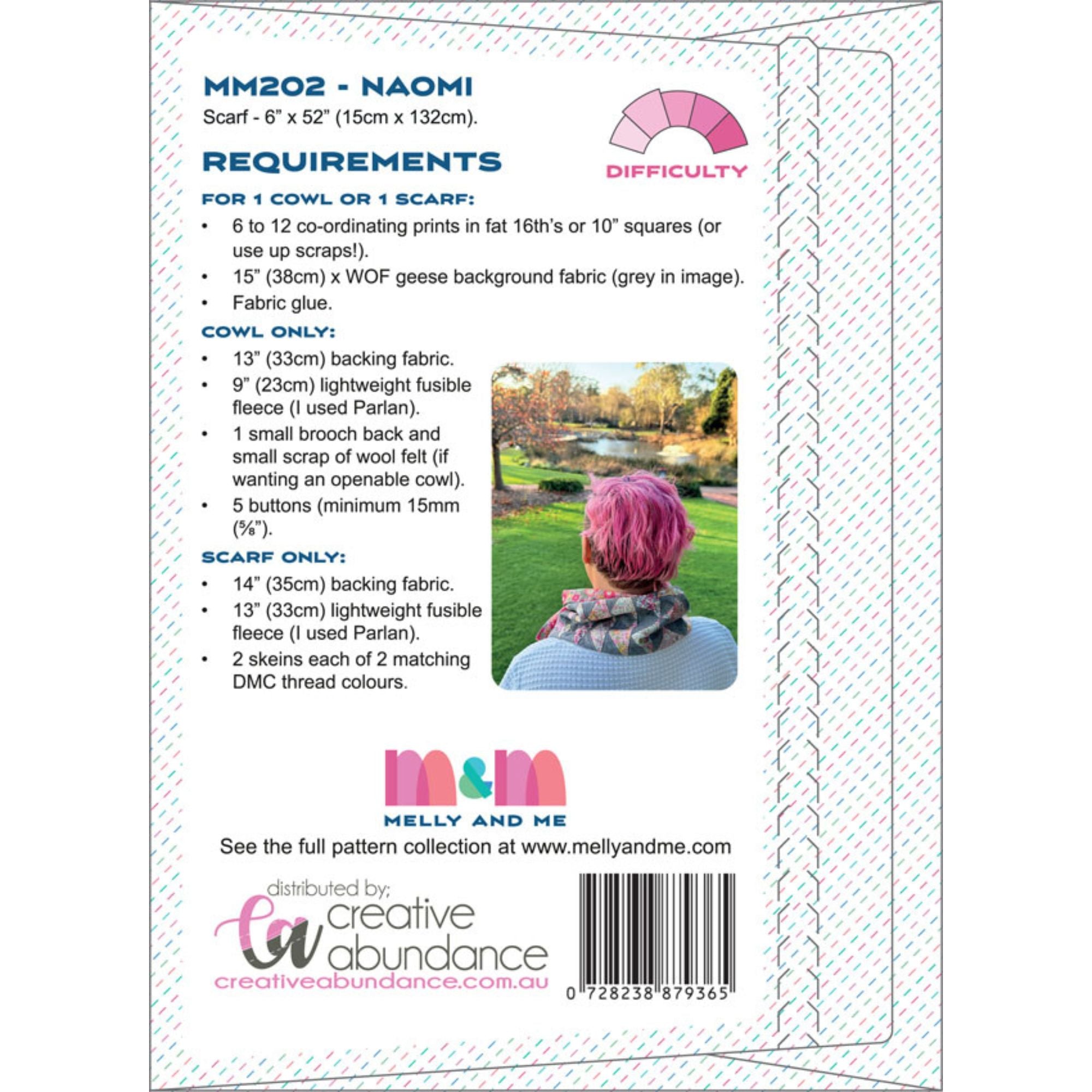 Melly and Me Sewing Pattern: Naomi Cowl and Scarf Materials List