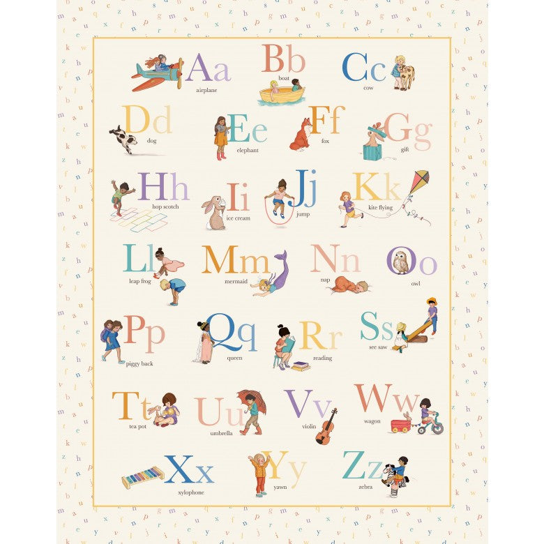 Michael Miller Fabrics: Playground and Park A - Z Alphabet Panel