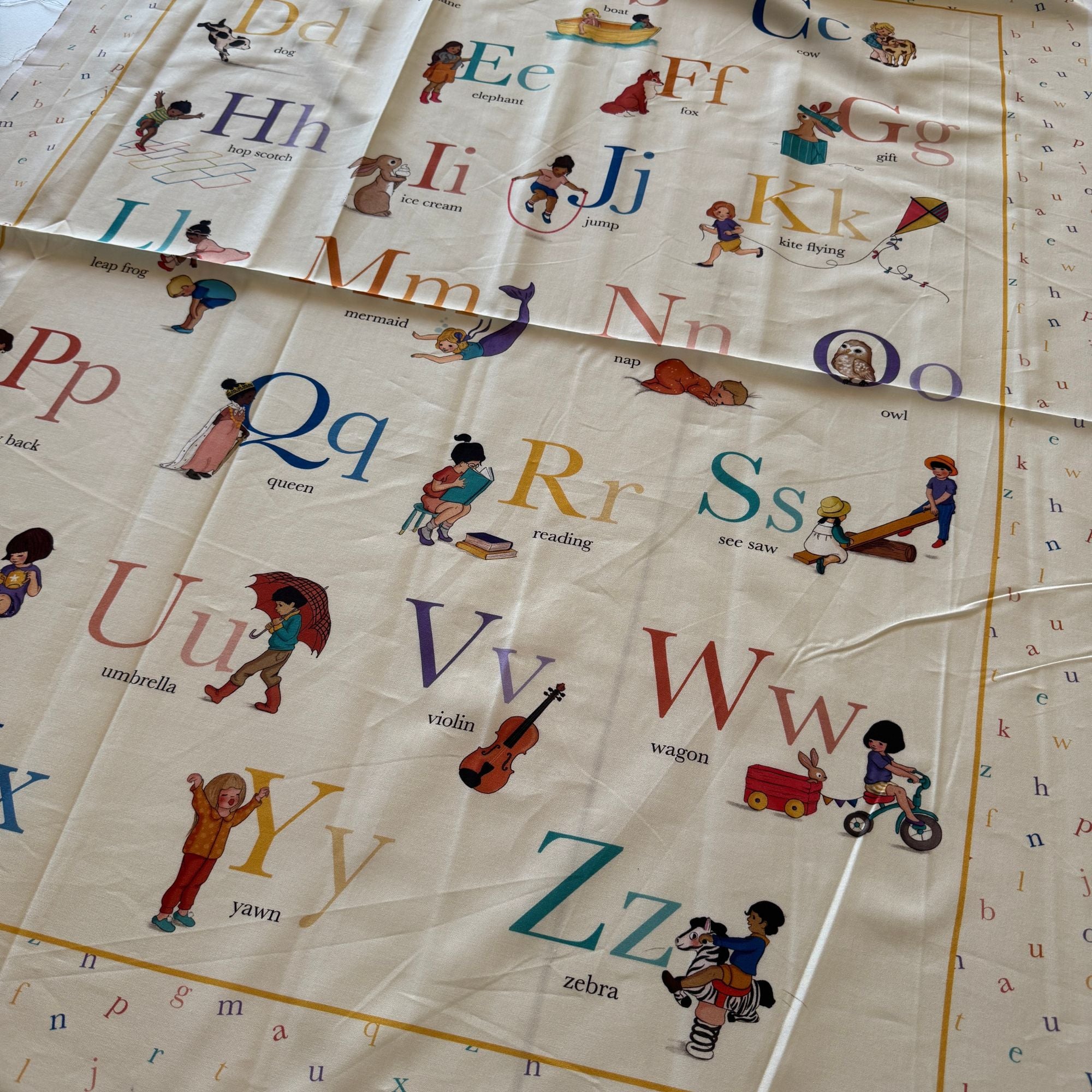 Michael Miller Fabrics: Playground and Park A - Z Alphabet Panel