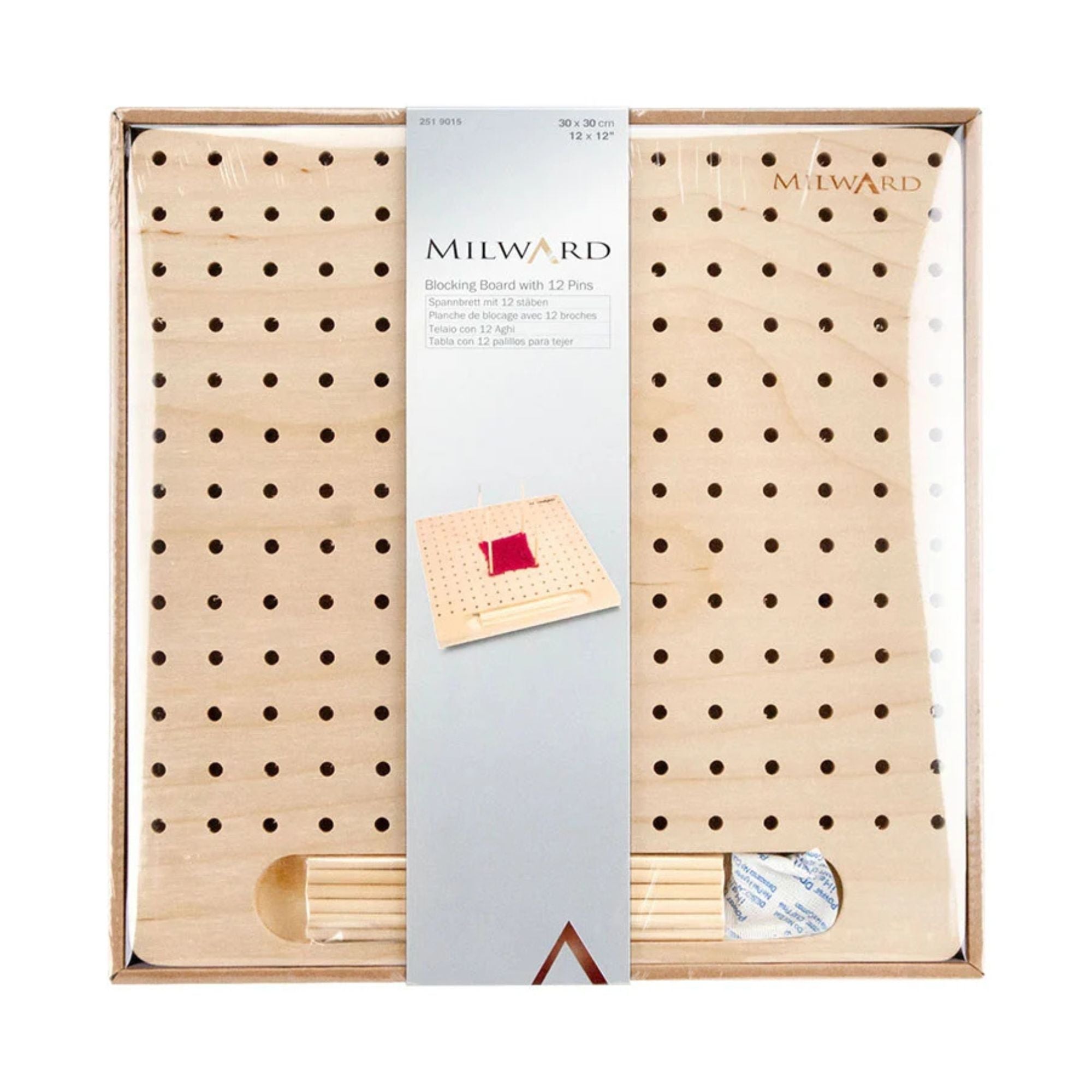 Milward Plywood Blocking Board with 12 Pins (2 x 30 x 30cm)&nbsp;