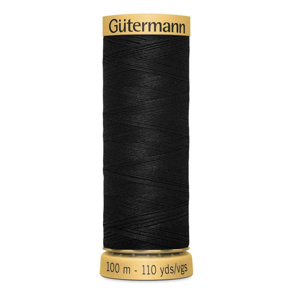 Gutermann Quilting 100% Mercerised Cotton Ne 50 Thread Col 5201 Black 100m