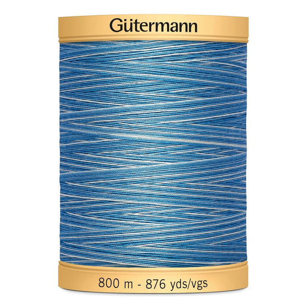 Gutermann Quilting 100% Mercerised Cotton Ne 50 Variegated Thread Col 9981 800m