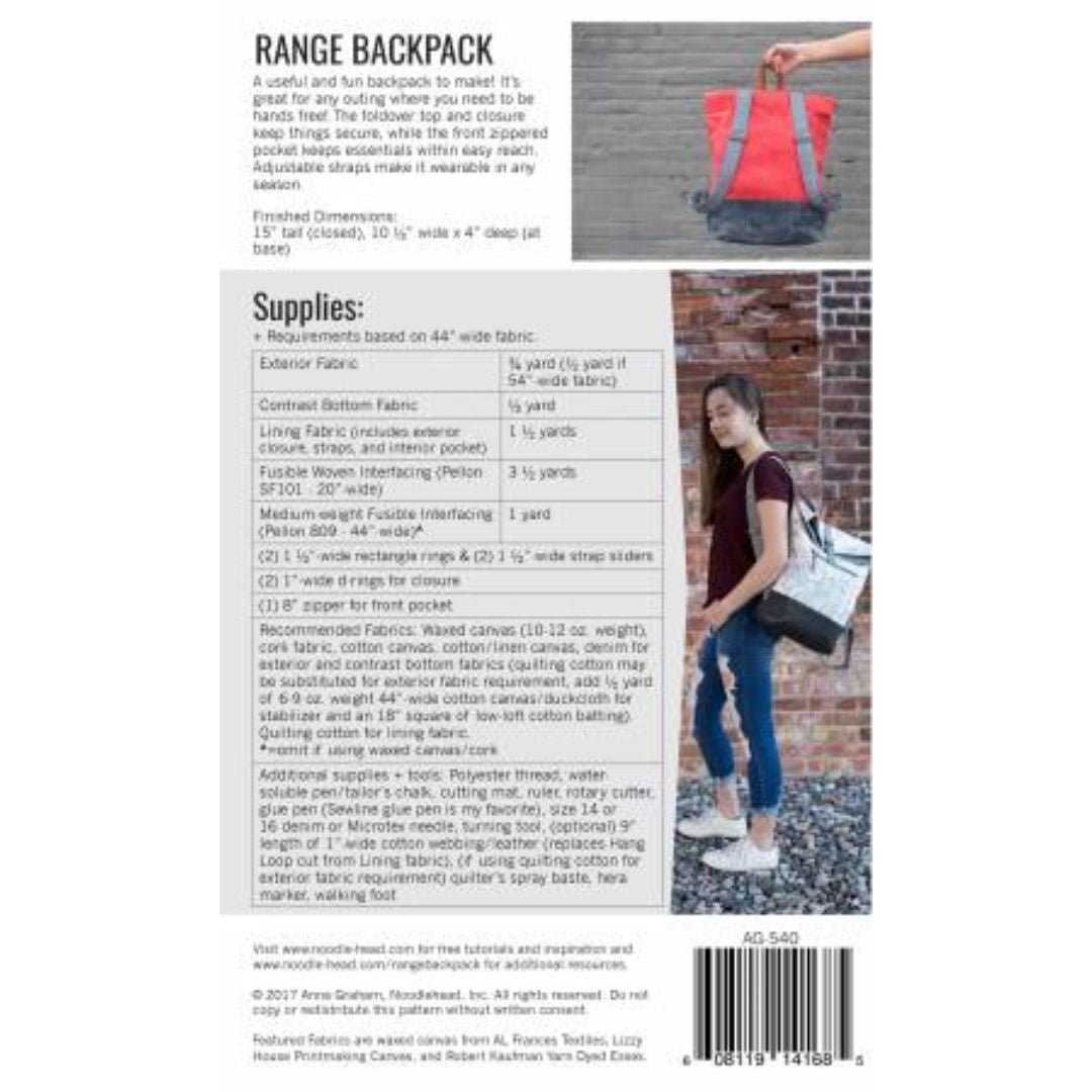 Noodlehead Sewing Pattern: Range Backpack