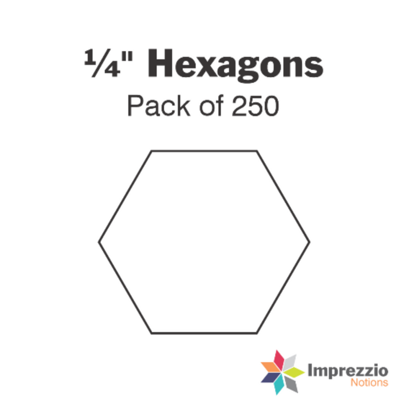 Imprezzio: English Paper Piecing Hexagons 1/4 Inch 250 pcs