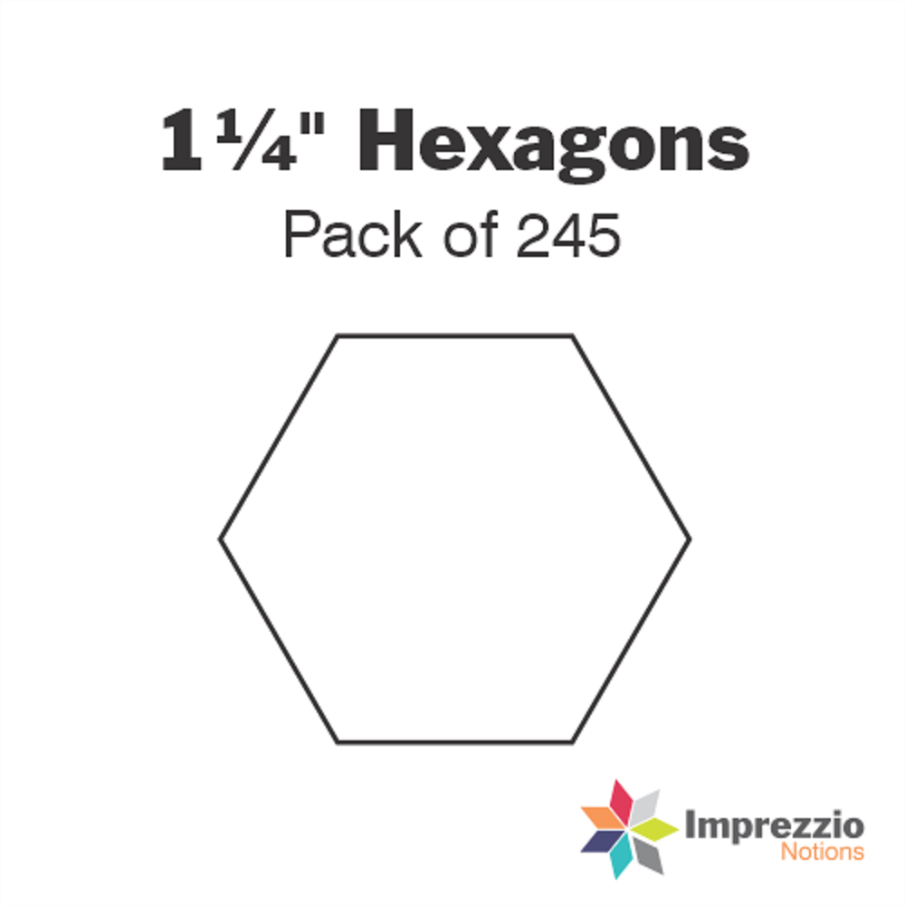 Imprezzio: English Paper Piecing Hexagons 1.25 Inch Papers 245 pcs