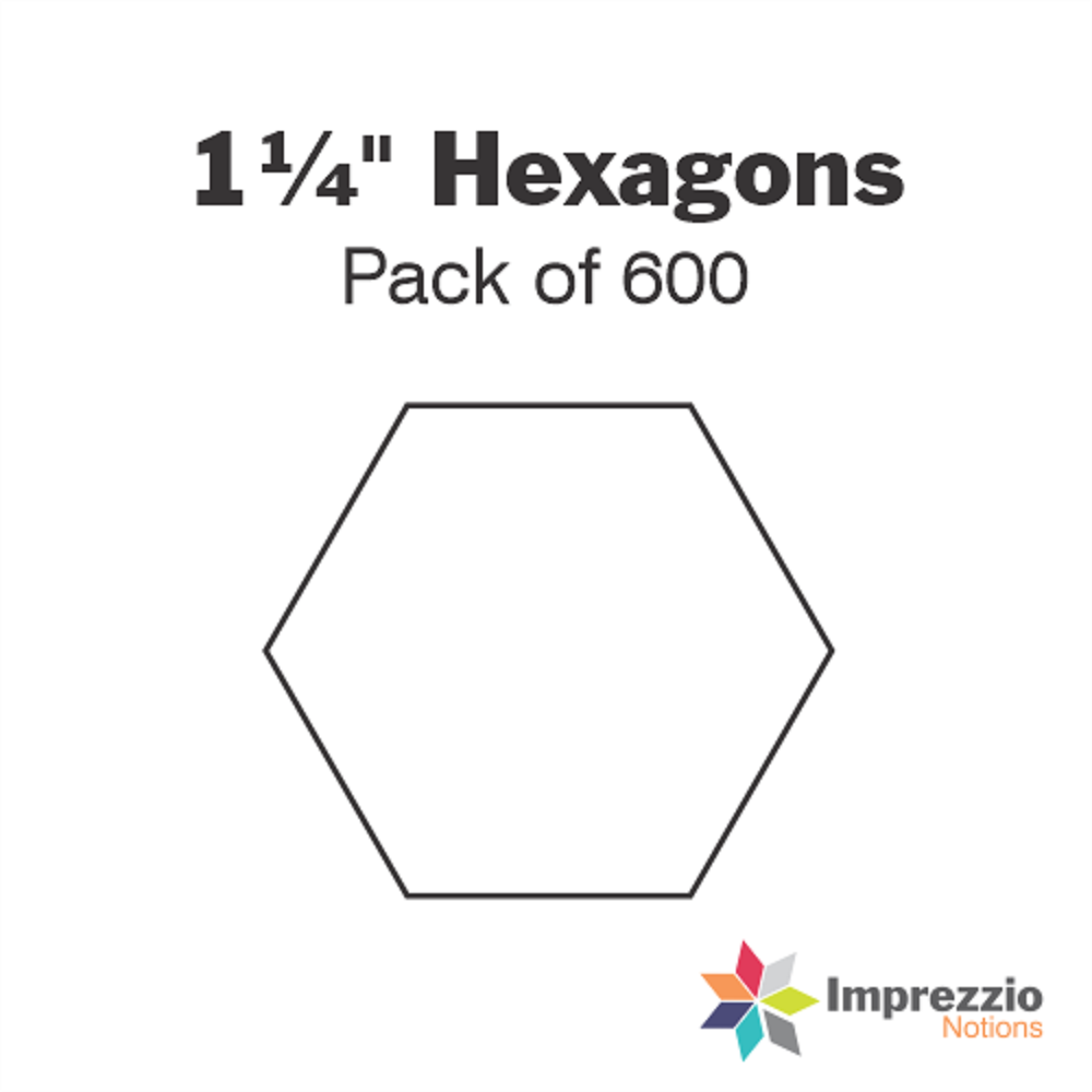 Imprezzio: English Paper Piecing Hexagons 1.25 Inch Papers 600 pcs