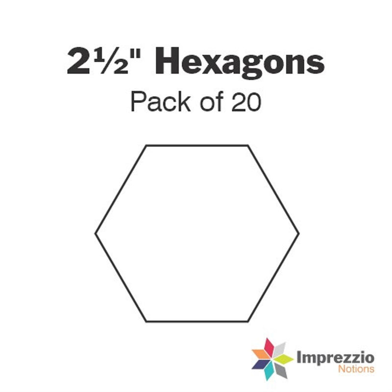 Imprezzio: English Paper Piecing Hexagons 2.5 Inch 20 pcs