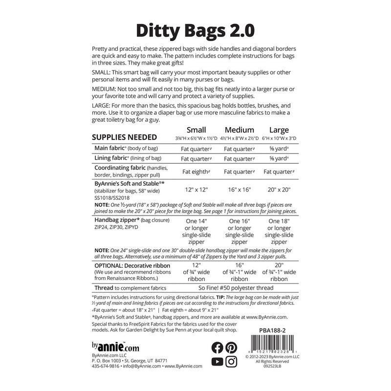 ByAnnie: Ditty Bags Sewing Pattern 2.0
