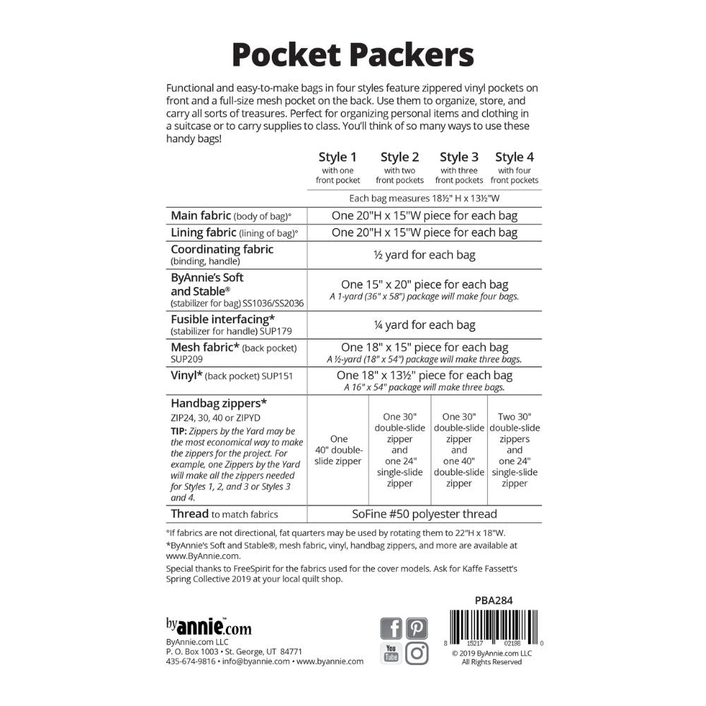 ByAnnie: Pocket Packers Bag Pattern