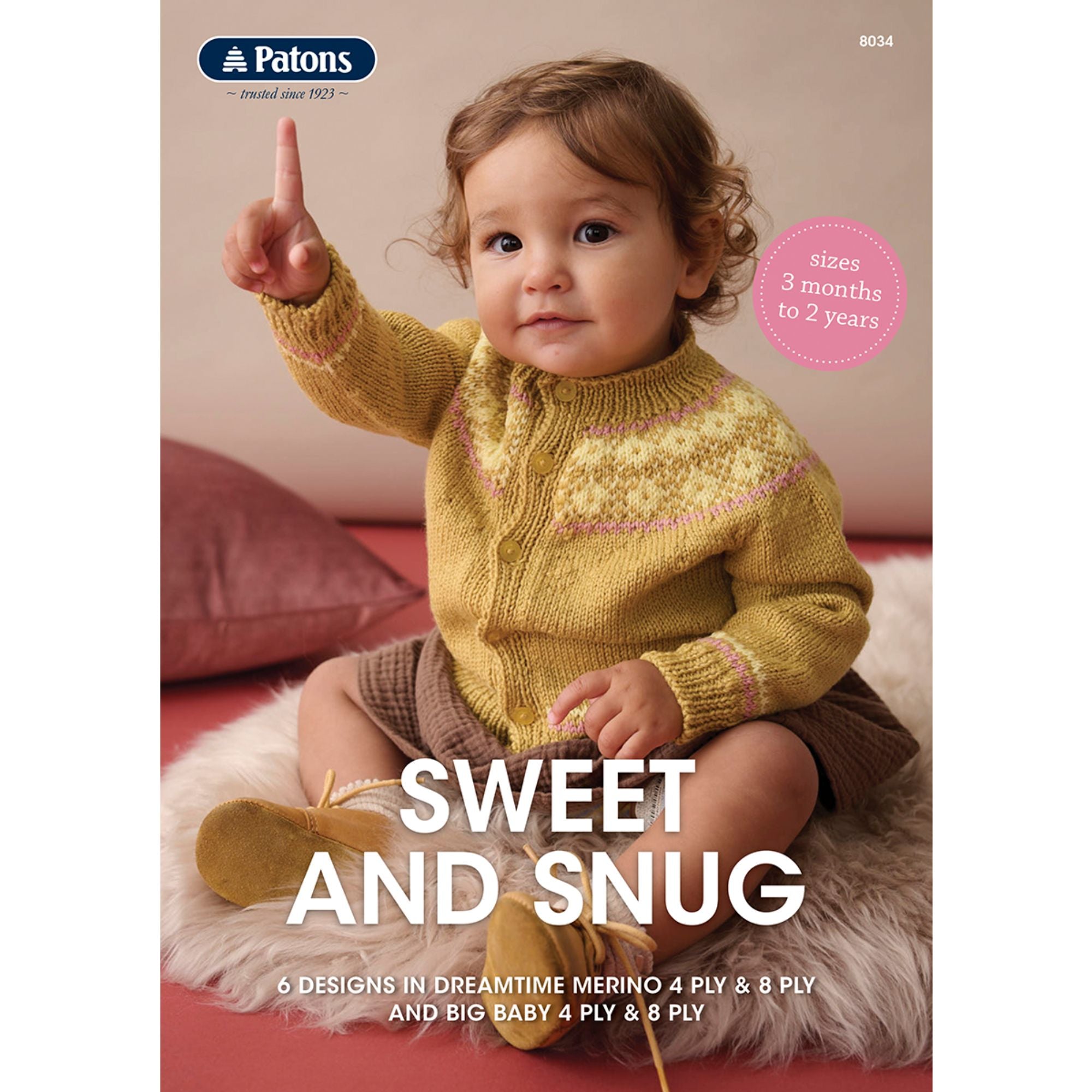 Patons: Sweet and Snug Knitting Patterns 8034 Front Cover