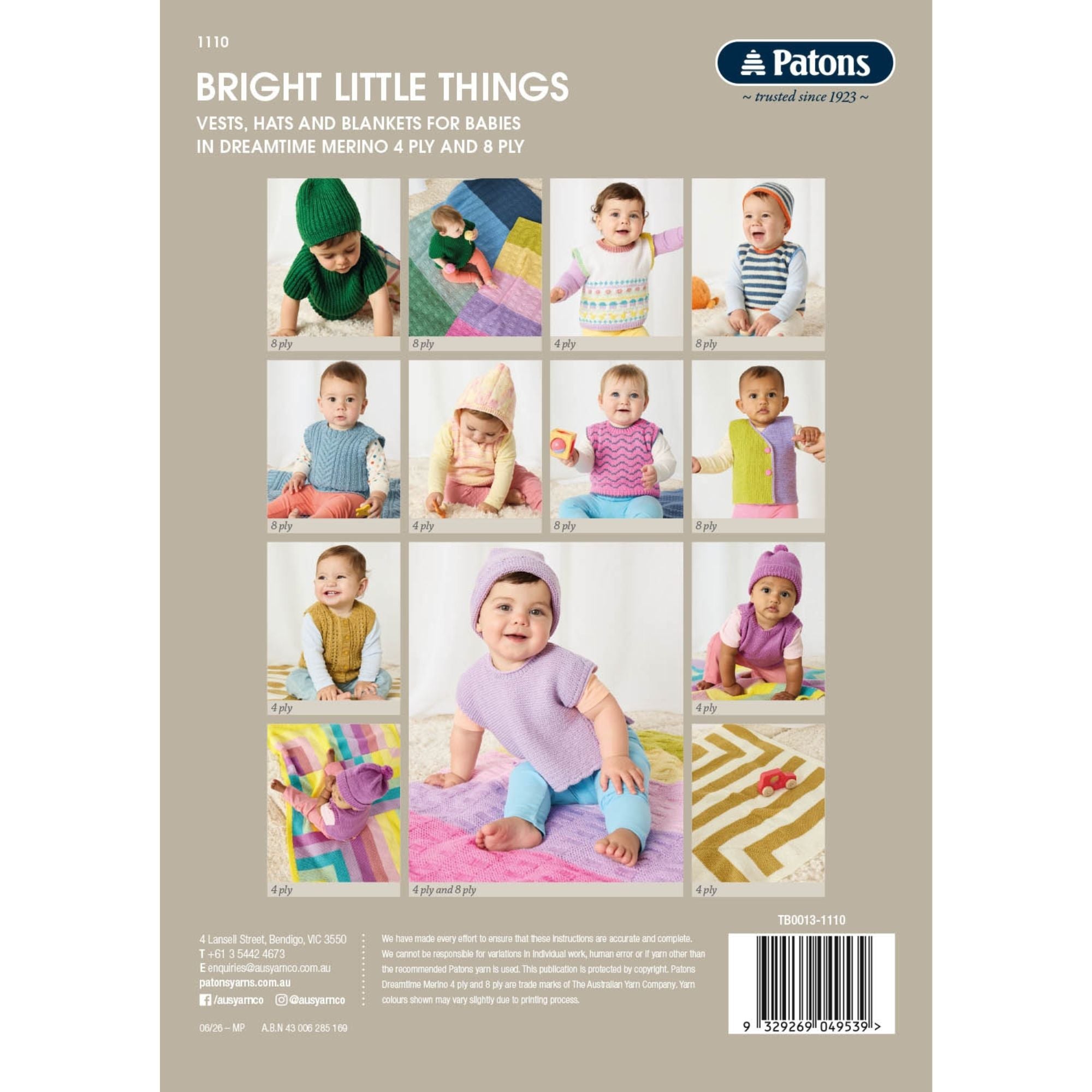 Patons: Bright Little Things 1110 Back Cover