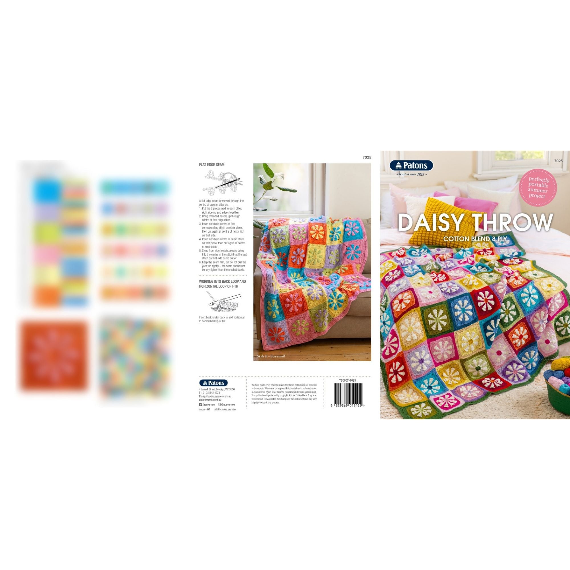 Patons: Daisy Throw Crochet Pattern 7025