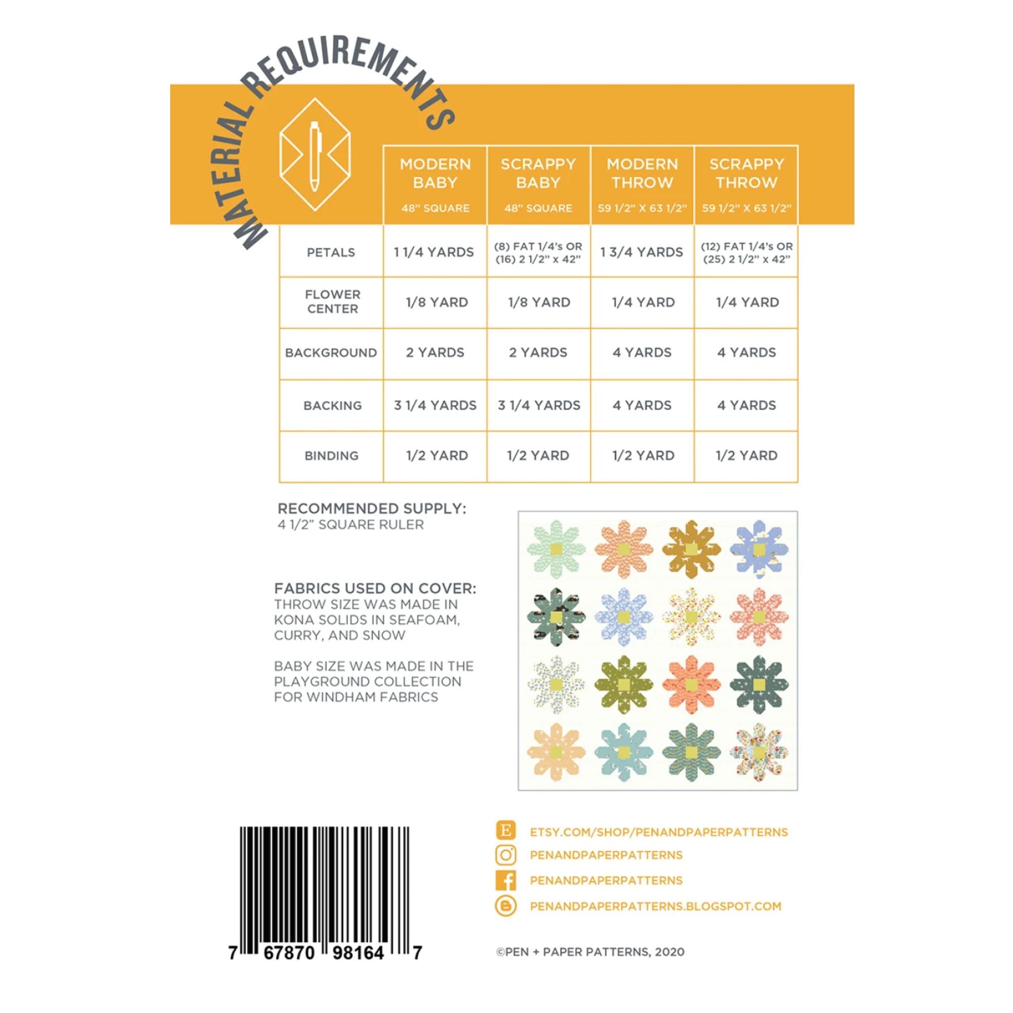 Pen and Paper: Fresh as a Daisy Quilt Pattern