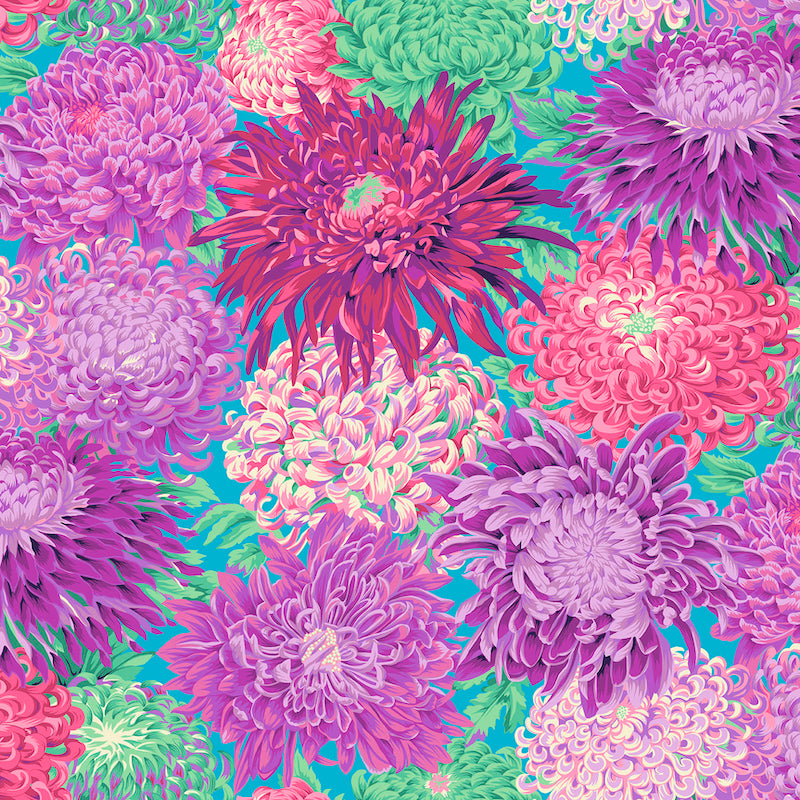 Kaffe Fassett - Japanese Chrysanthemum in Magenta WIDEBACK