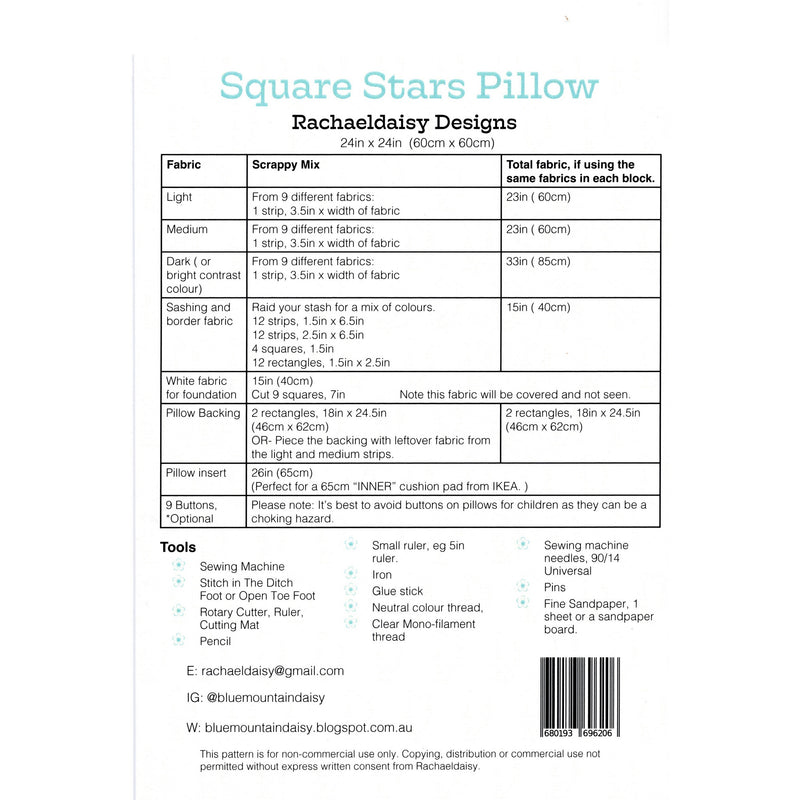 Rachaeldaisy Designs: Square Stars Cushion Pattern