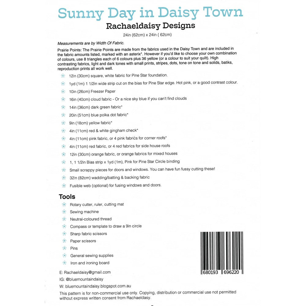 Rachaeldaisy Designs: Sunny Day in Daisy Town Mini Quilt Pattern