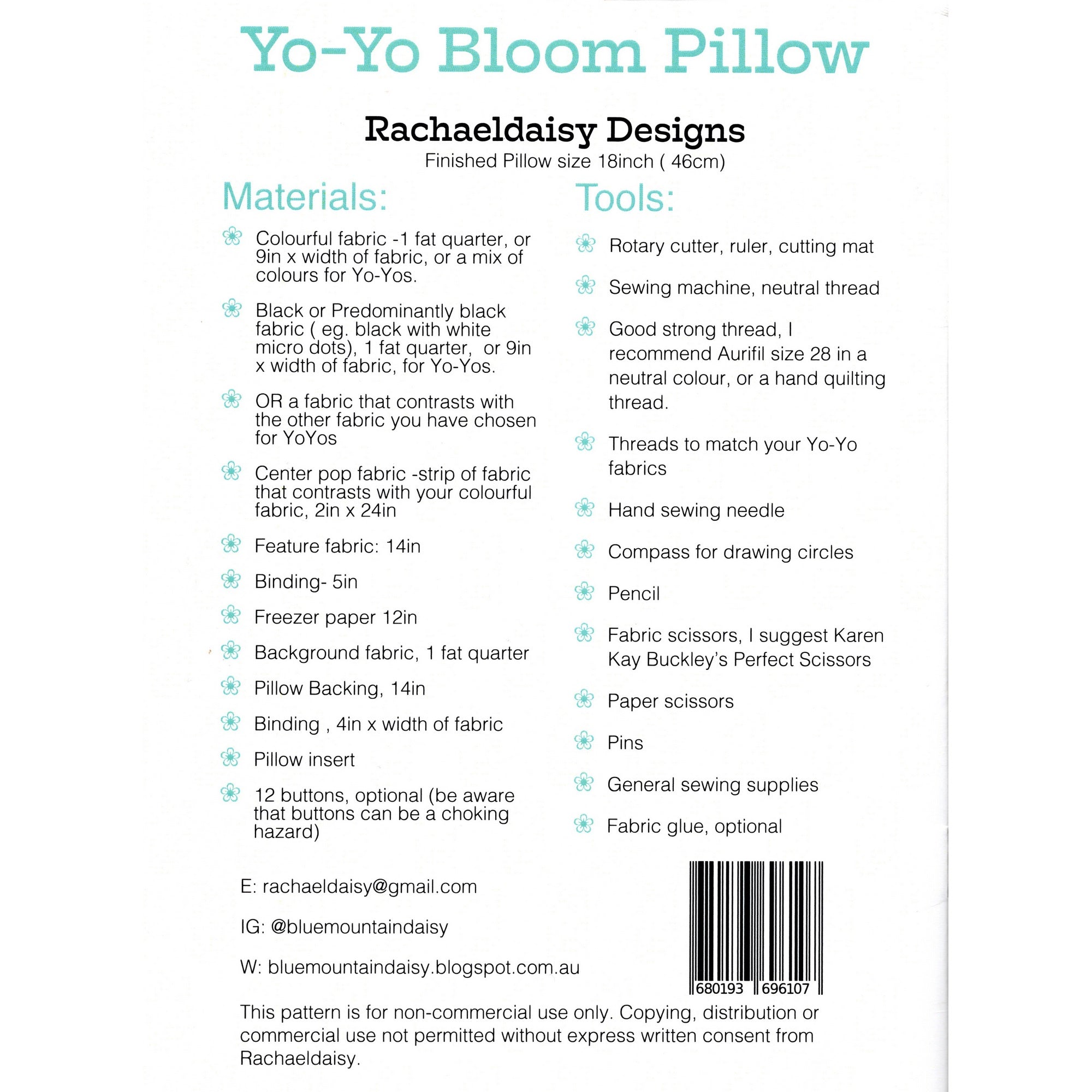 Rachaeldaisy Designs: Yo-Yo Bloom Cushion Pattern