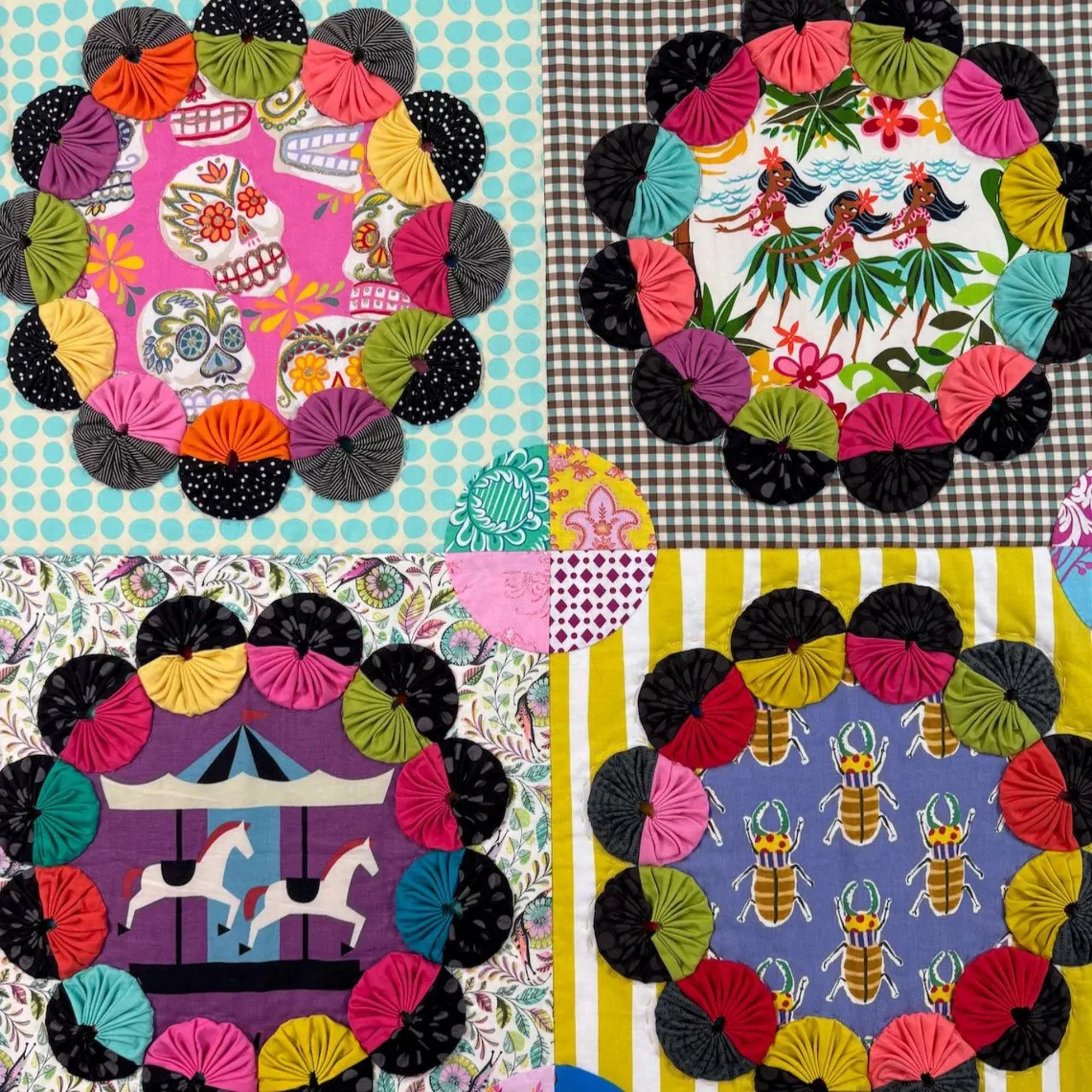Rachaeldaisy Designs: YoYo Bloom Quilt Pattern PAPER Pattern