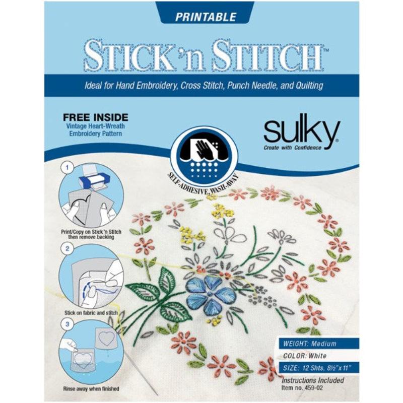 Sulky Stick and Stitch Printable Wash-Away US Letter