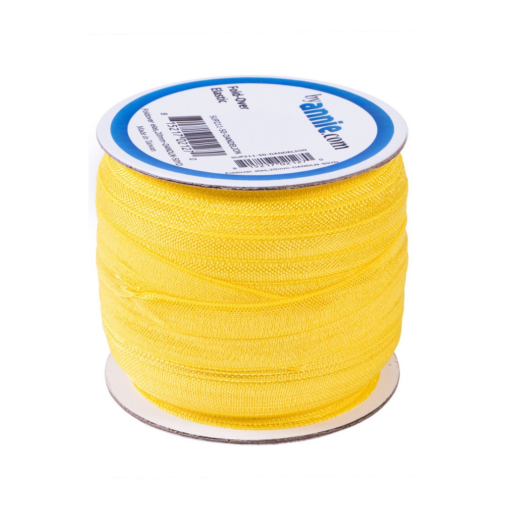 ByAnnie: Fold-over Elastic 3/4in x 50yd Dandelion