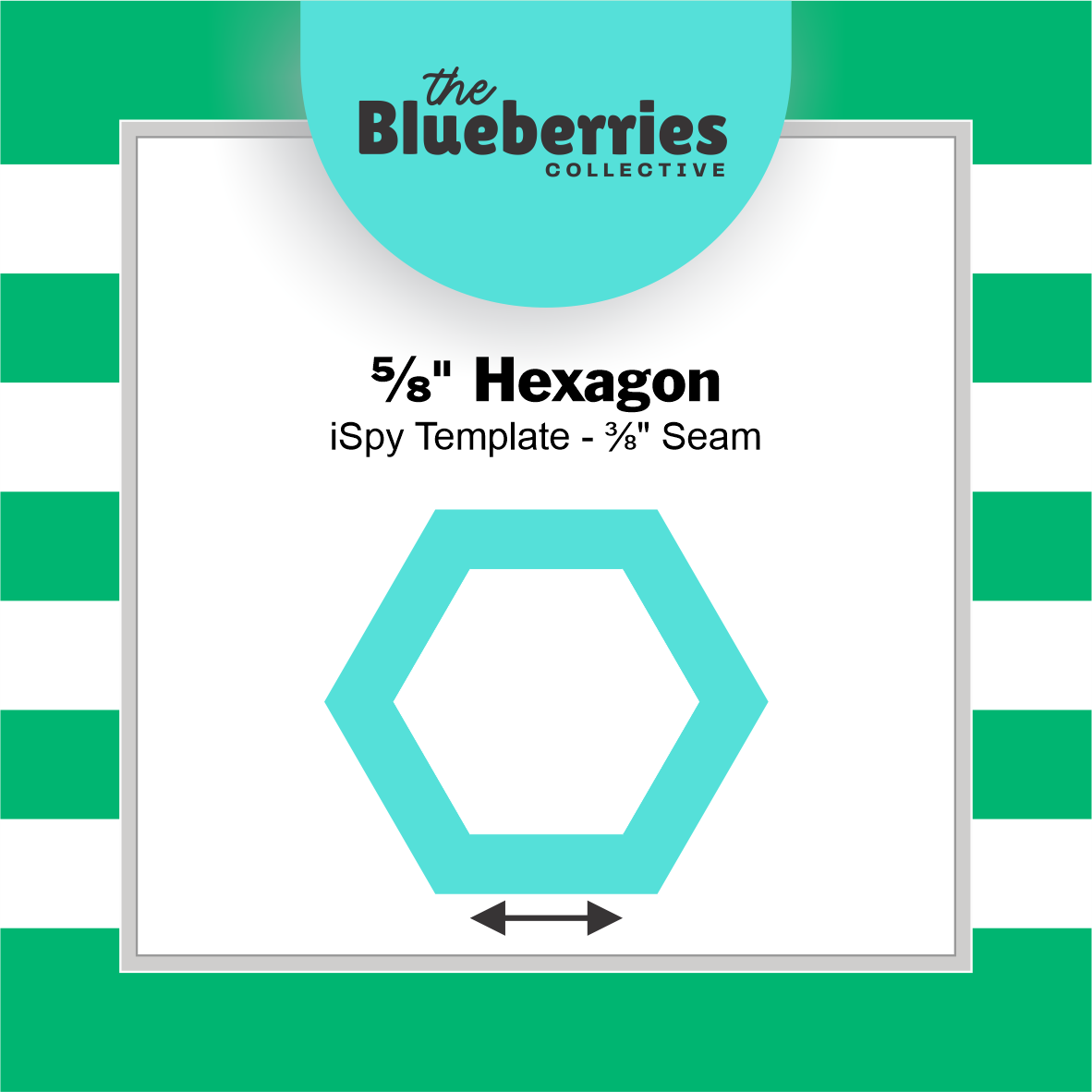 Blueberries Collective: English Paper Piecing Hexagons 5/8 Inch iSpy Template 3/8" Seam