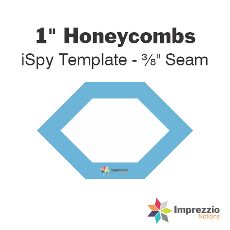 Imprezzio: English Paper Piecing Honeycomb 1 Inch iSpy Template 3/8 Inch Seam