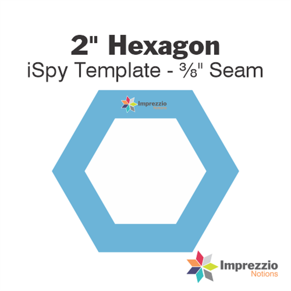 Imprezzio: English Paper Piecing Hexagons 2 Inch iSpy Template 3/8 Seam