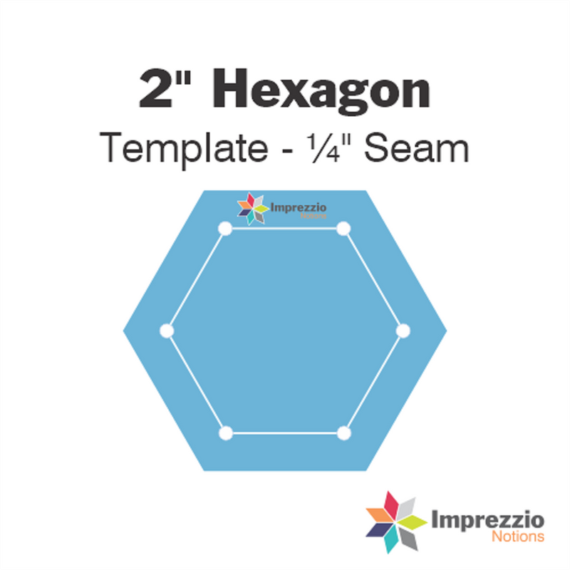 Imprezzio: English Paper Piecing Hexagons 2 Inch Template 1/4 Seam