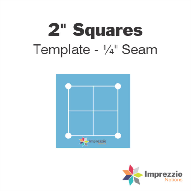 Imprezzio: English Paper Piecing Squares 2 Inch Template 1/4 Inch Seam