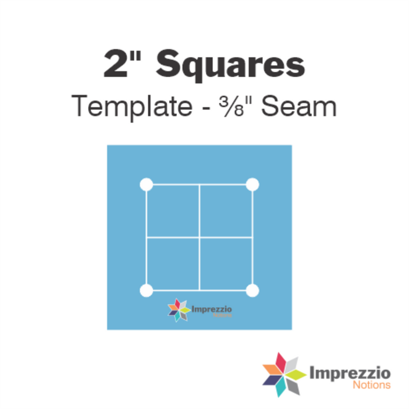 Imprezzio: English Paper Piecing Squares 2 Inch Template 0.375 Inch Seam