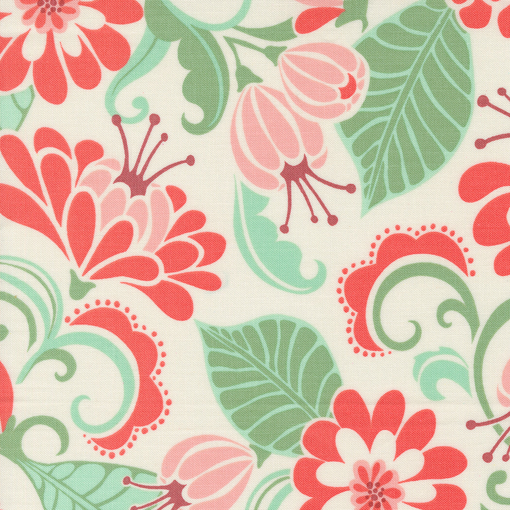 Tango - Kate Spain - Valencia Cream Tangerine 27331 11 - Moda Fabrics
