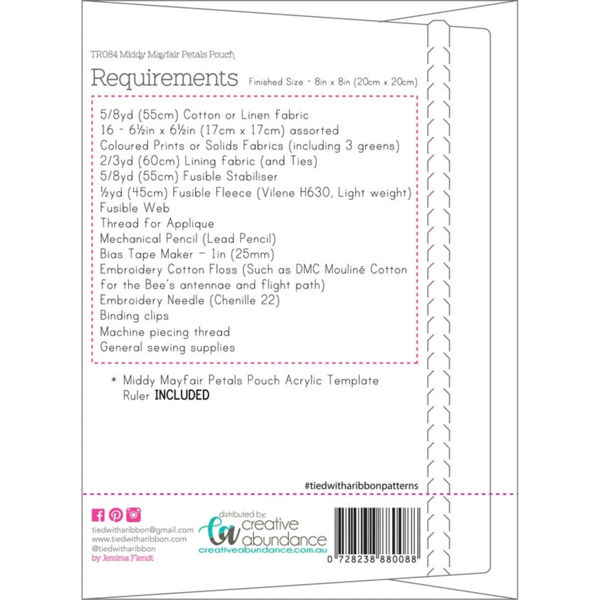 Tied with a Ribbon Pattern: Middi Mayfair Petals Pouch Materials List