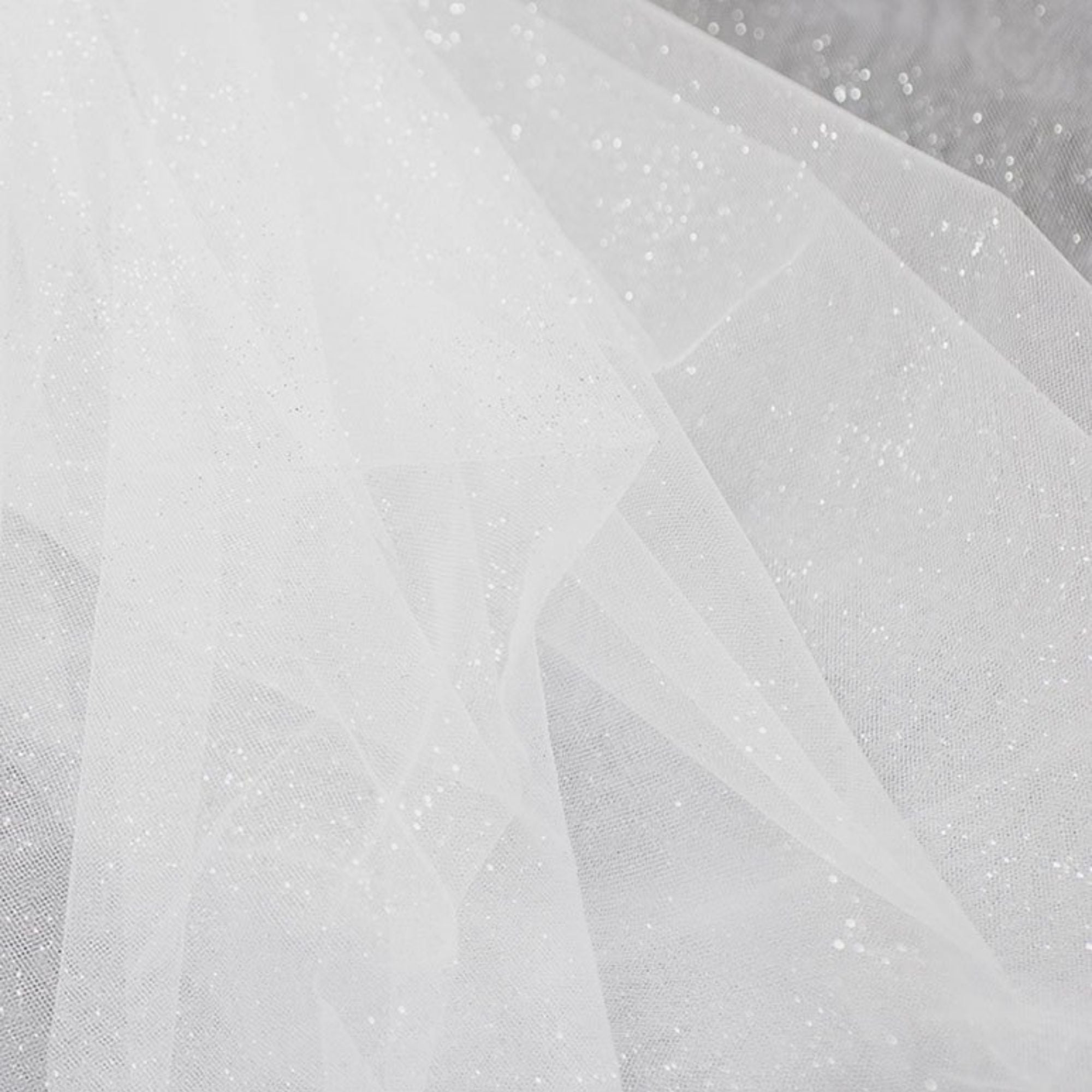 Tulle - White - Metallic Stardust Polyester