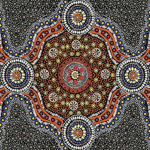 Aboriginal Design: Wild Bush Flowers in Black by Layla Campbell