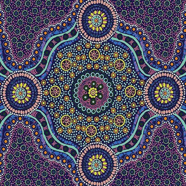 Aboriginal Design: Wild Bush Flowers in Purple by Layla Campbell