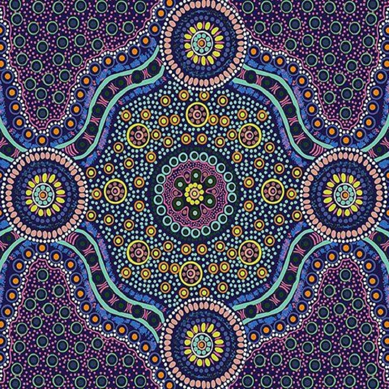 Aboriginal Design: Wild Bush Flowers in Purple by Layla Campbell
