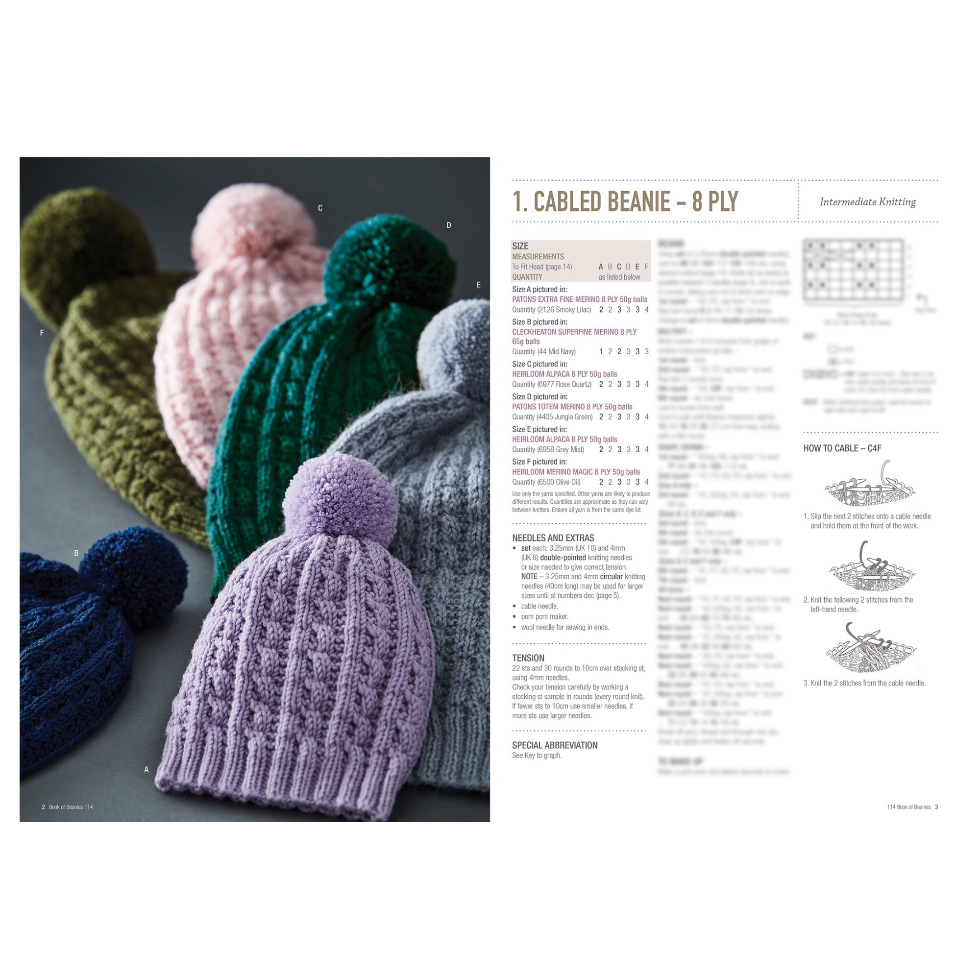 Book of Beanies Knitting Patterns 114
