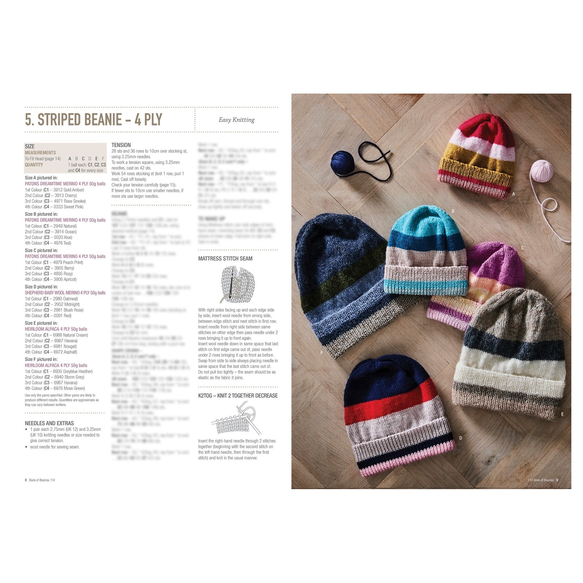 Book of Beanies Knitting Patterns 114