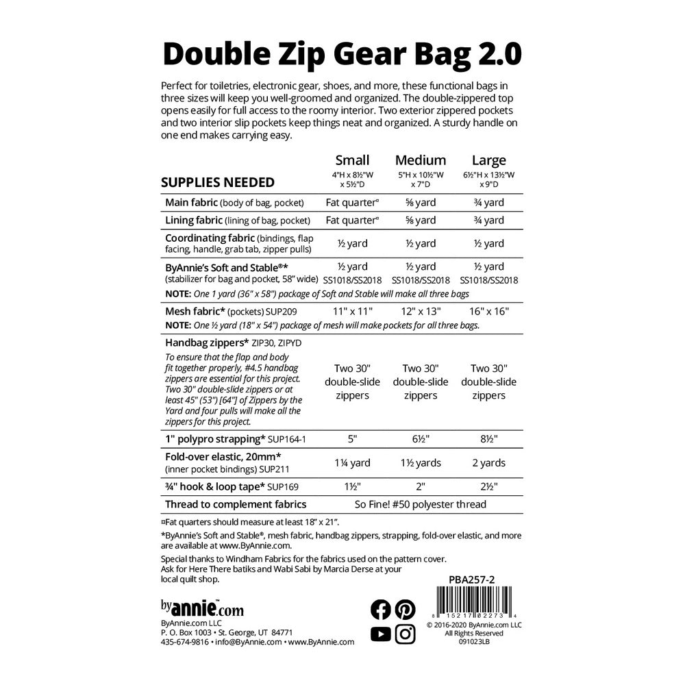 ByAnnie: Double Gear Zip Bag Pattern 2.0