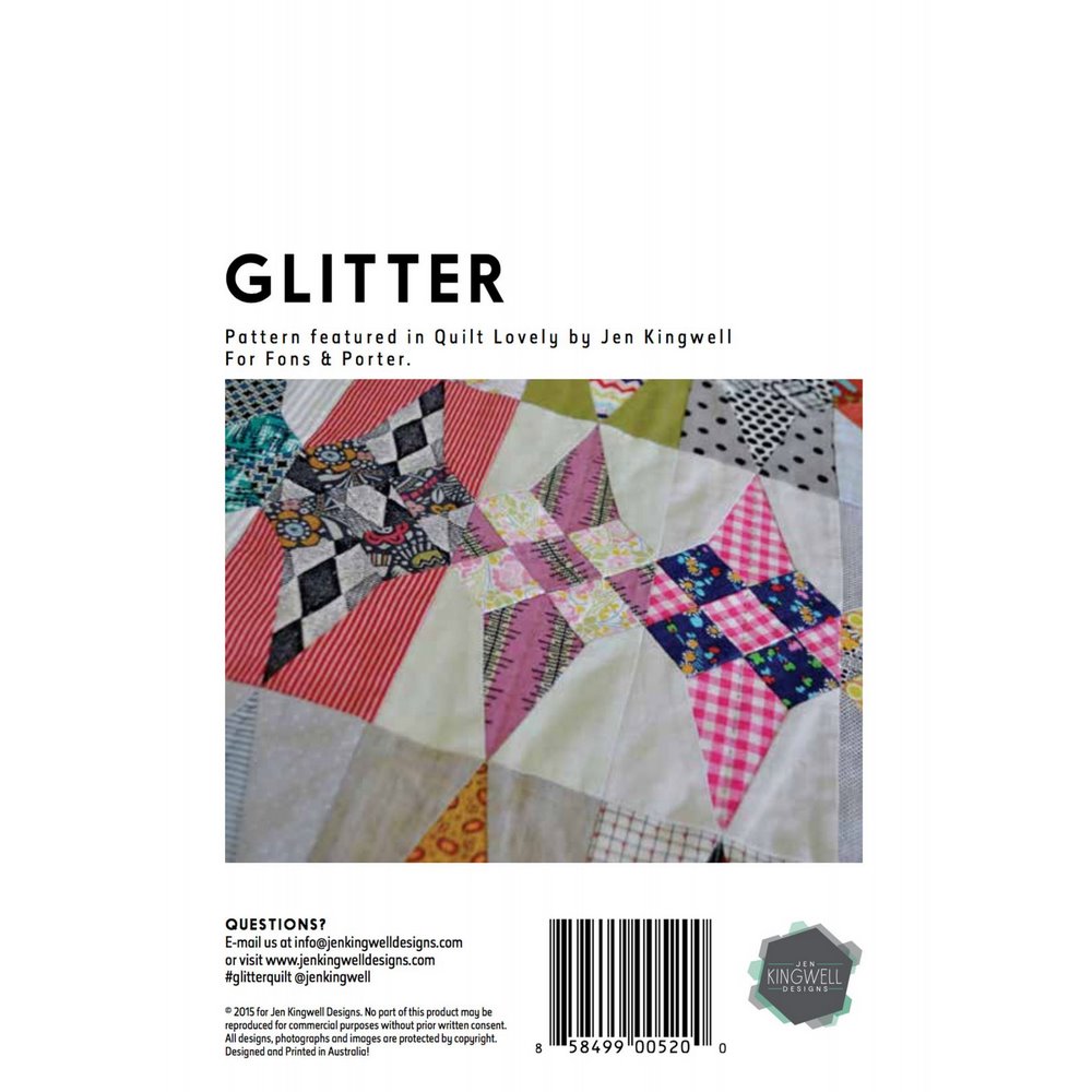 Jen Kingwell Designs: Glitter (Acrylic Template Only)