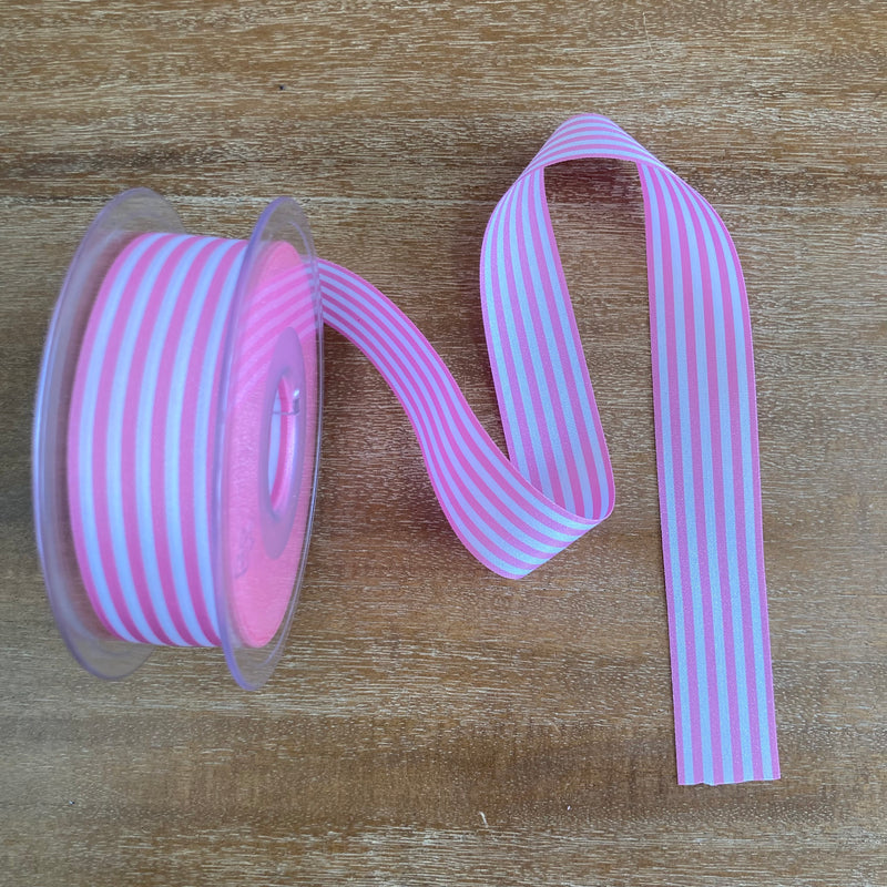 Striped Ribbon 25mm wide Col 113 Pink
