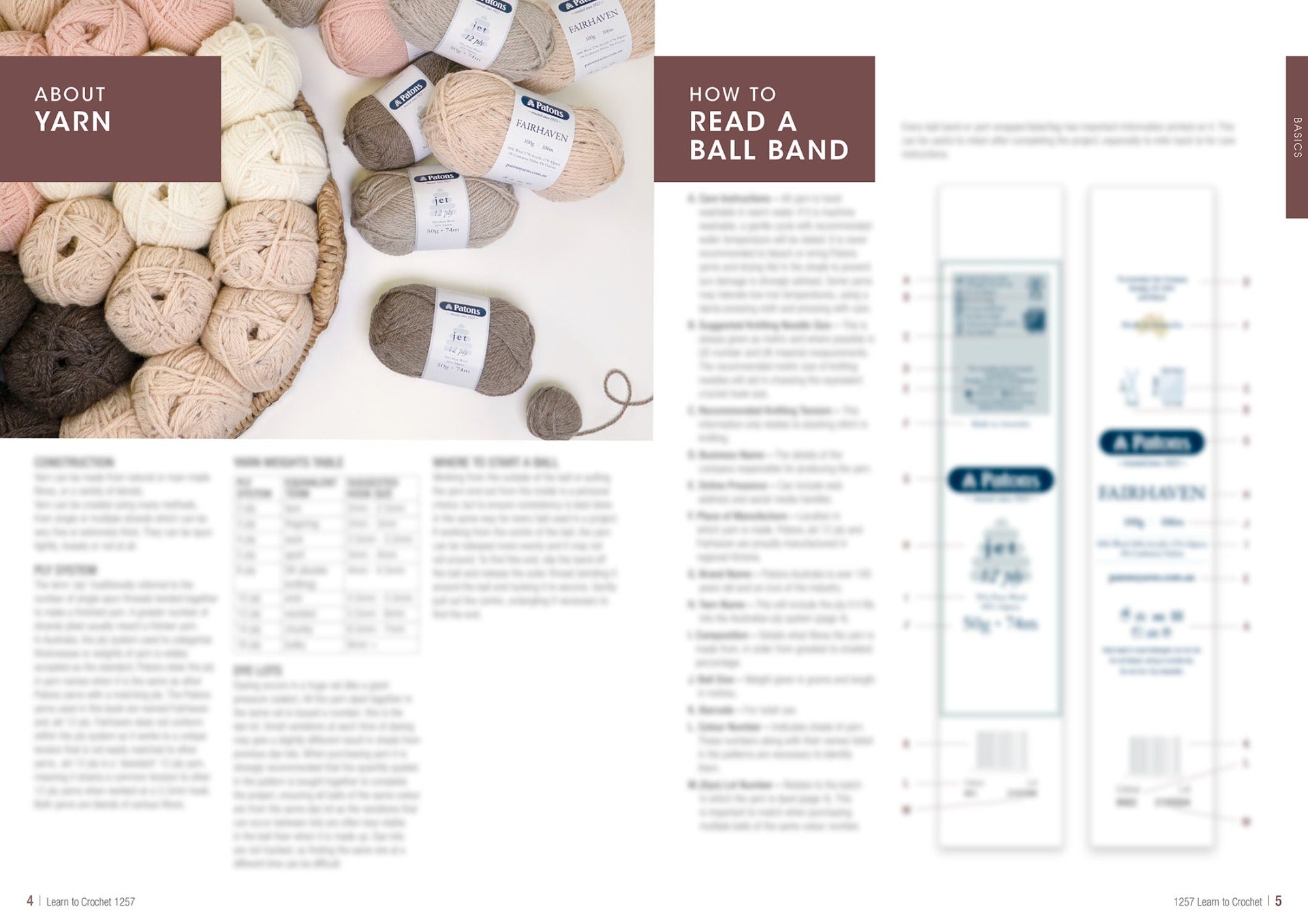 Patons: Learn to Crochet Pattern Booklet 1257