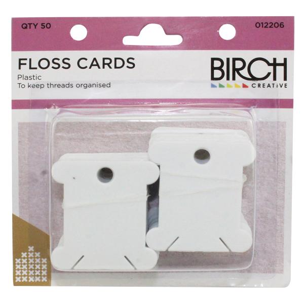 Birch Floss Bobbin Plastic 50pc