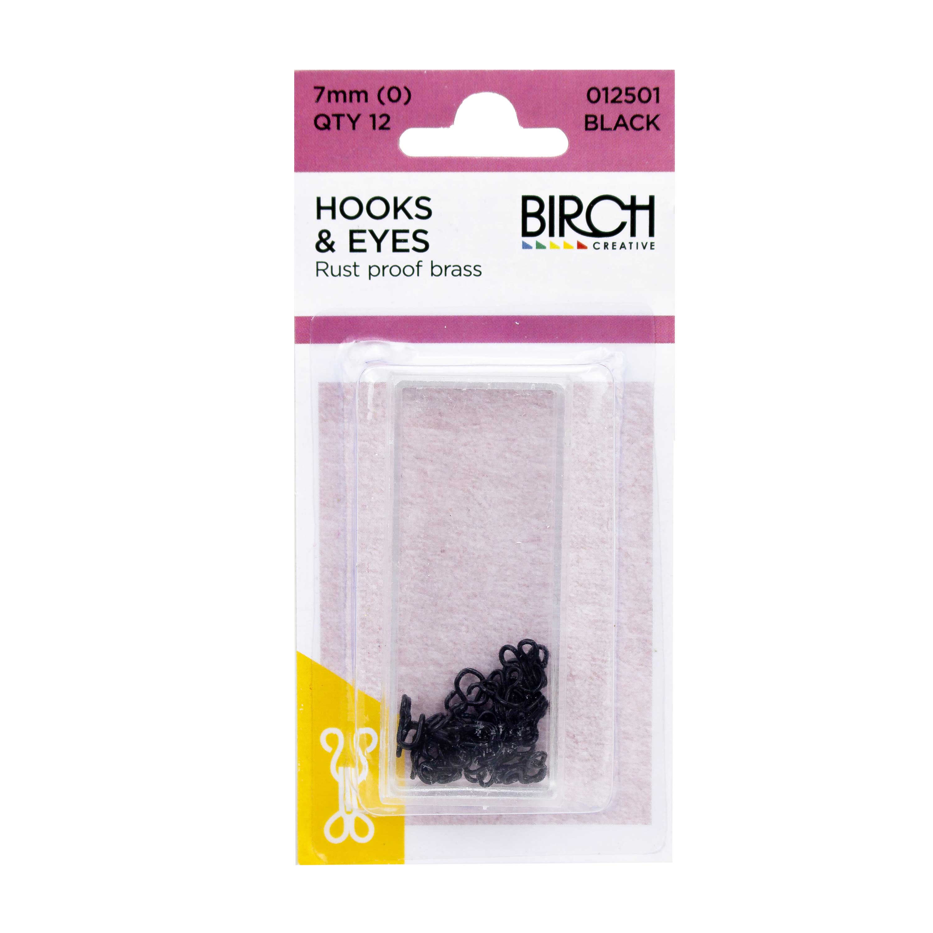 Birch Hook and Eye Fastners Black