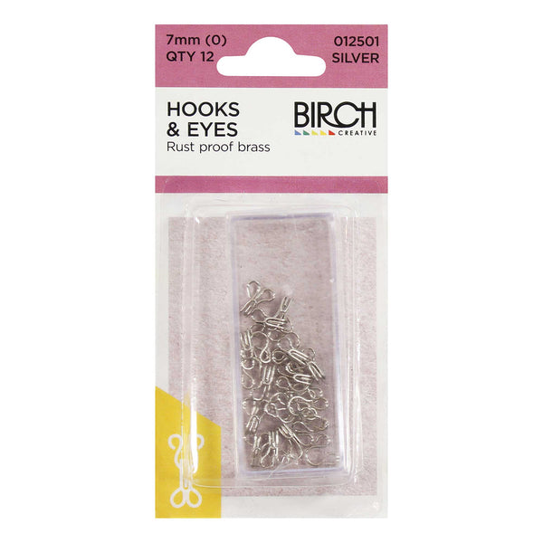 Birch Hook and Eye Fastners Silver