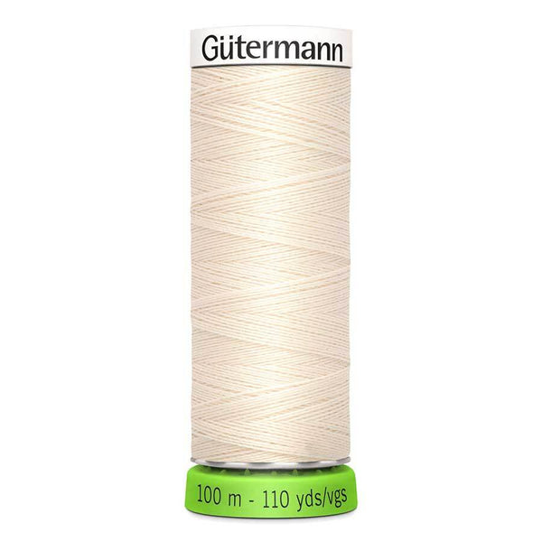 Gutermann Sew-All Polyester rPET Thread 100m/110 yds 802 - Eggshell